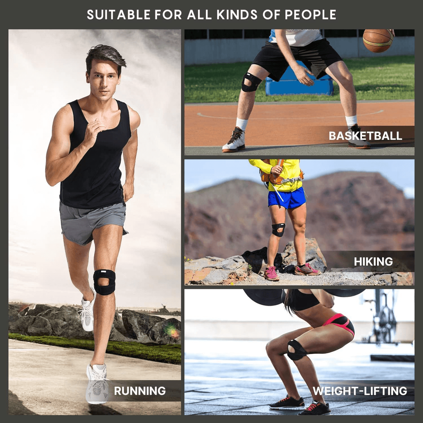 Patellar Tendon Knee Brace Support Strap With Gel Pad Knee Pain Relief Arthritis Stabilizer 8