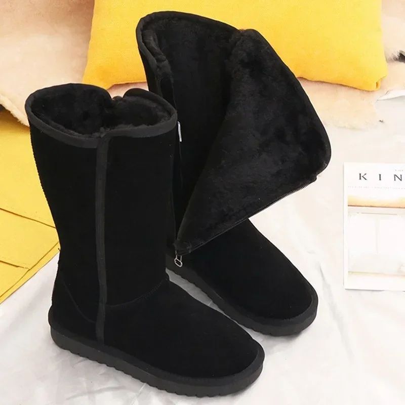 UltraWarm Waterproof Leather Winter Boots For Women FurLined Knee High Snow Boots 1
