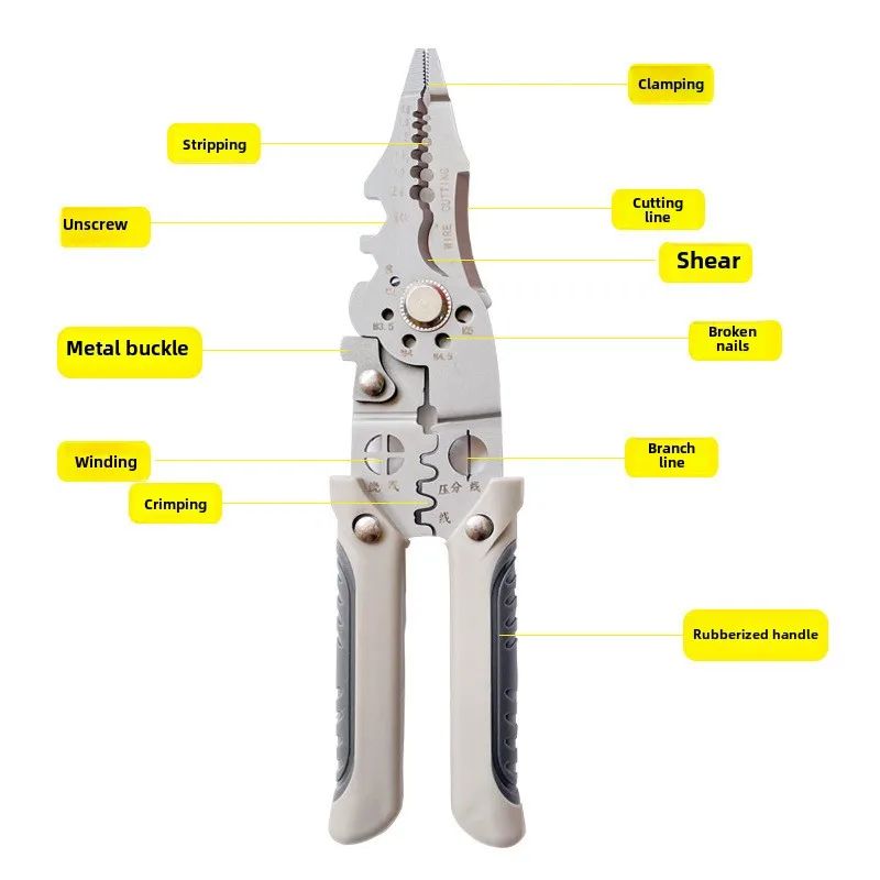 Multifunction Wire Crimper  Stripper  Electrician Cable Cutting  Terminal Crimping Tool 6
