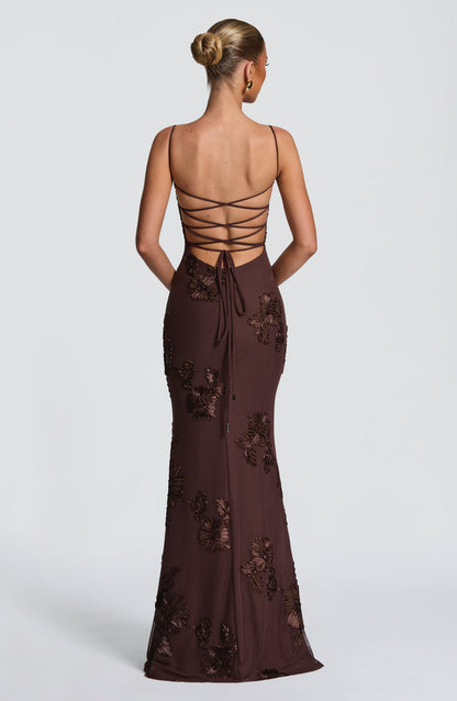 Nefertiti Maxi Dress Plum Brown