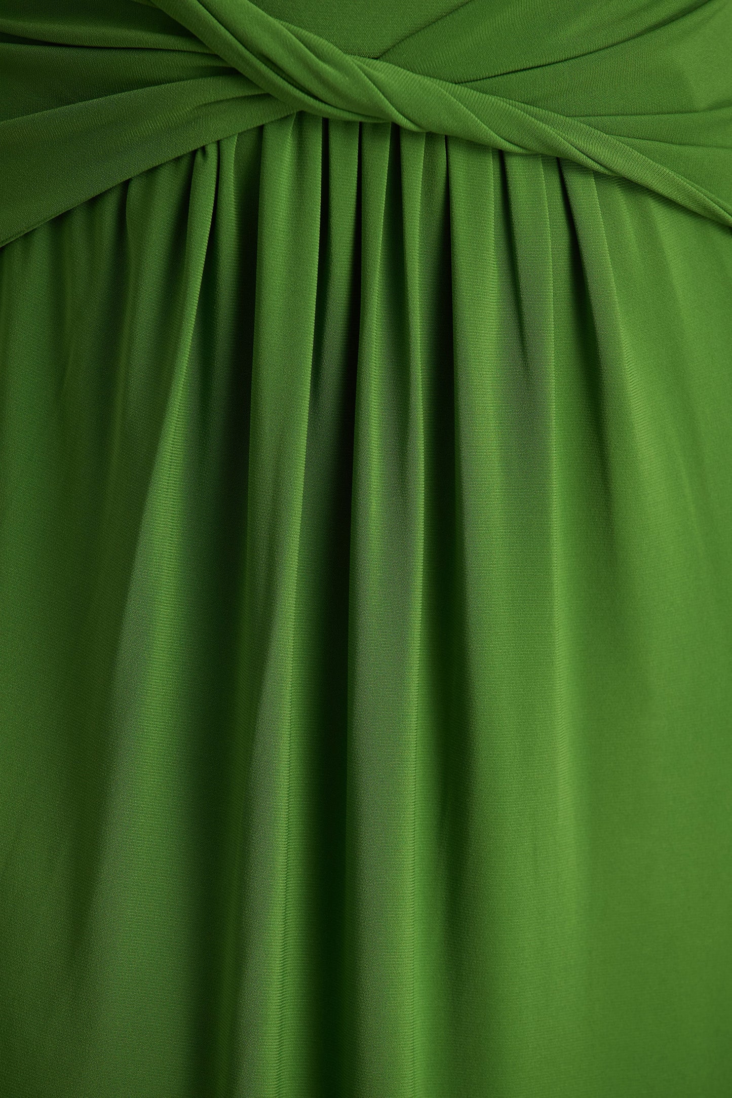 Hourglass | Green Long-Sleeve Twisted Maxi Dress With Split
